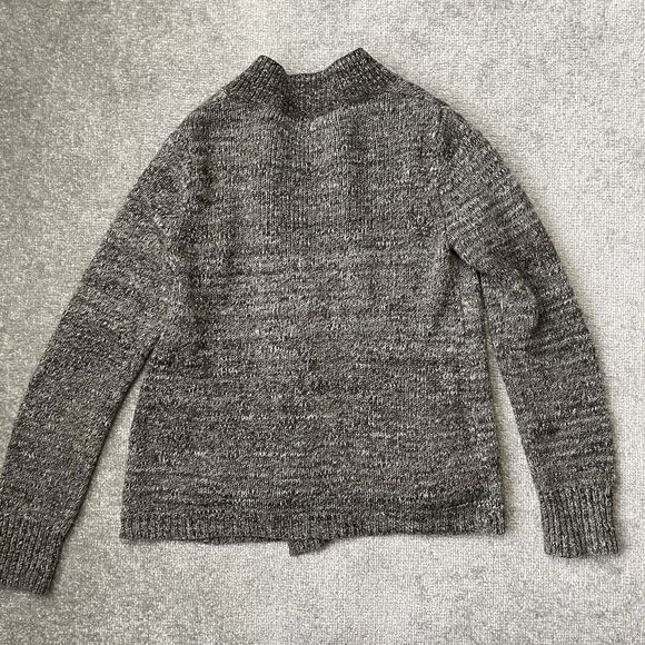 Gap Sweater Womens Medium Grey Brown Asymmetrical Zipper Cardigan Casual Knit - Picture 7 of 7